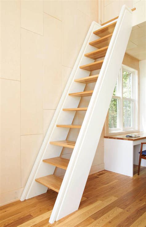 stairs with little space.